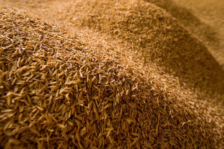 Rice hulls are the tough outer layer of a grain of rice and are water-resistant but tend to pack down tightly
